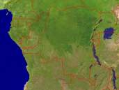 Congo Satellite + Borders 1600x1200